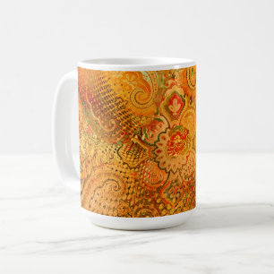 Earthy Orange Tones Paisley Coffee Mug