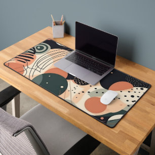 Earthy Organic Abstract Sage Terracotta Charcoal Desk Mat