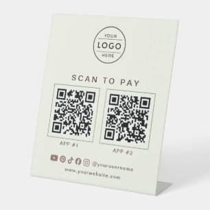 Earthy Organic Coffee Shop 2 QR Business Sign
