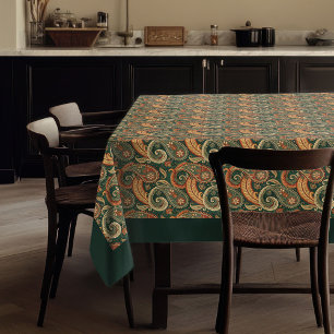 Earthy Paisley Tablecloth – Boho Charm for Dining