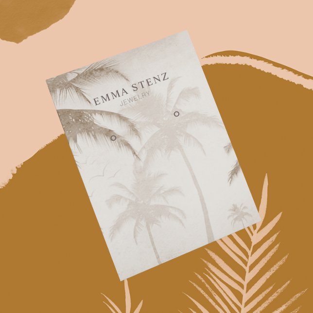 Earthy Palm Trees Birds Earring Display Card (Creator Uploaded)