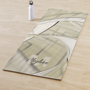 Earthy Pastel Autumn Abstract Art Monogram Yoga Mat