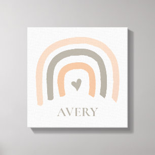 Earthy pastel Rainbow Baby Nursery art Canvas Print