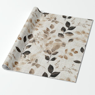 Earthy Pressed Leaves with Timeless Charm Wrapping Paper