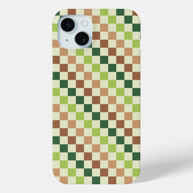 Earthy rainbow diagonal chequerboard pattern Case-Mate iPhone case (Back)