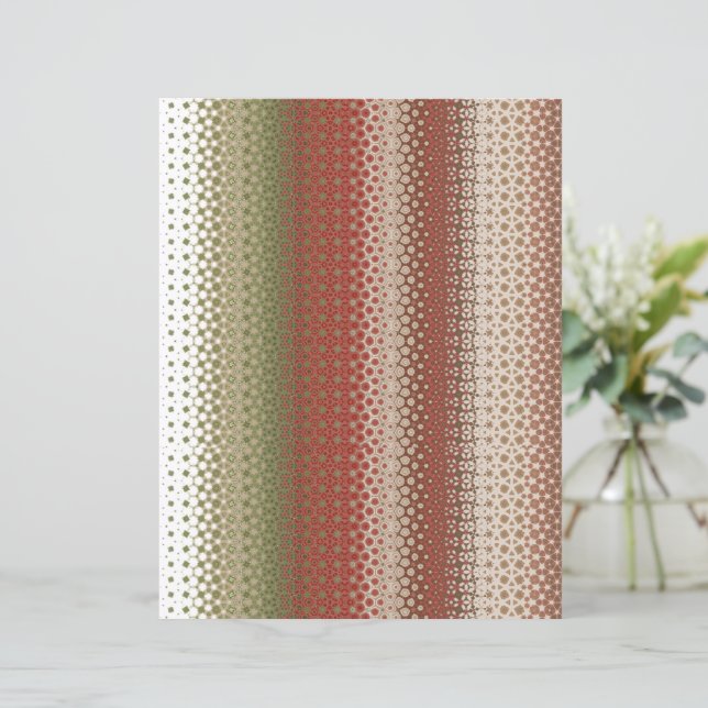 Earthy Red-Green Abstract Scrapbooking Paper (Standing Front)