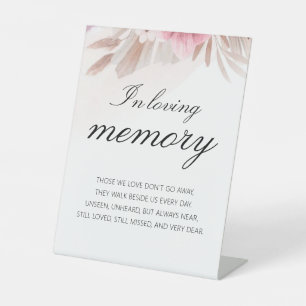 Earthy Remembrance Tabletop Memorial Honour Pedestal Sign