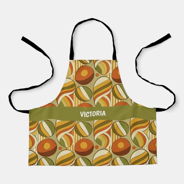 Earthy Retro Custom Pattern Apron (Front)