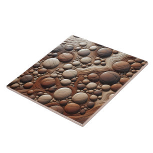Earthy Rock-Tile Art Arrangement Ceramic Tile
