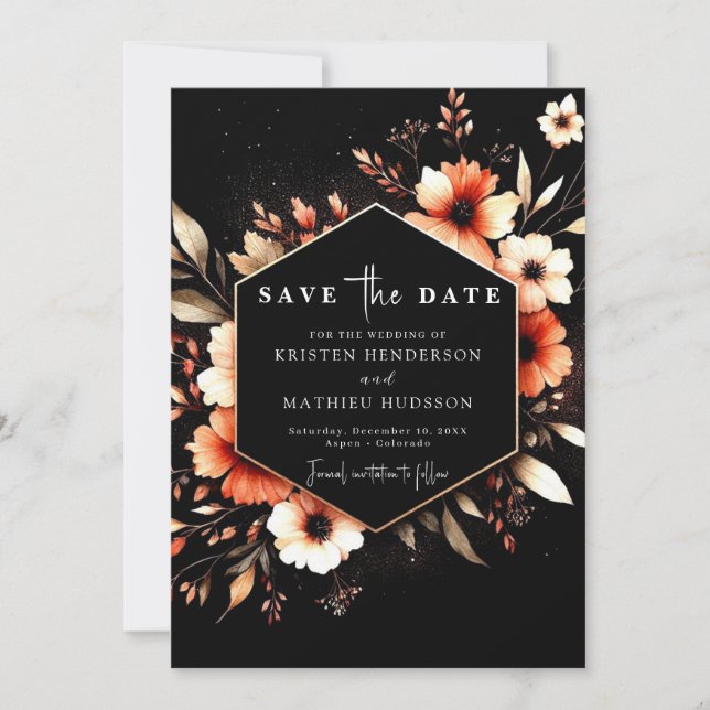 Earthy Romantic Terracotta Wedding Save The Date (Front)