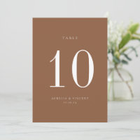 Earthy Rust Wedding Table Number Card