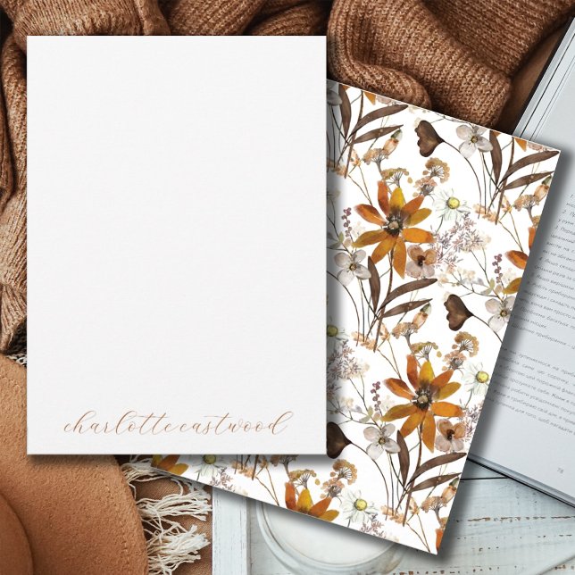 Earthy Rustic Gold Brown Watercolor Wildflowers Card (Creator Uploaded)