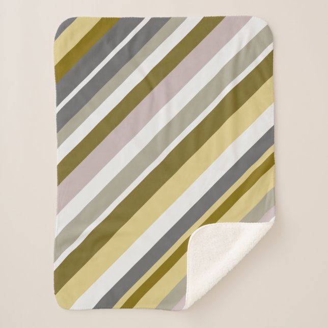 "Earthy", Rustic-Like Stripes Pattern Blanket (Front)