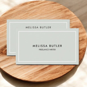 Earthy Sage Elegant Minimalist Business Card