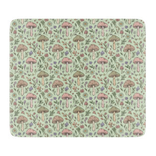 Earthy Sage Green Fungi Cottagecore Natural Gift Cutting Board