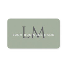 Earthy Sage Green Organic Modern Monogram