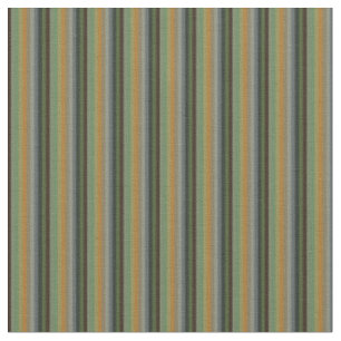 Earthy Sage, Olive & Brown Vertical Stripes Fabric