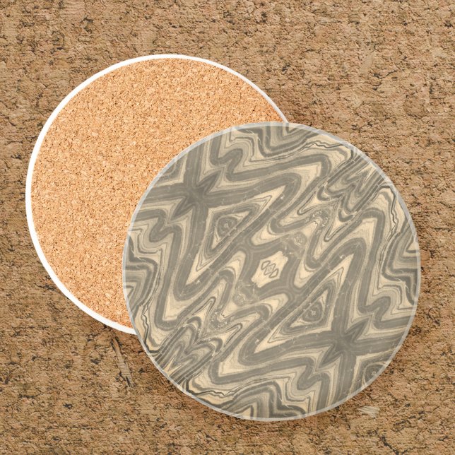Earthy Sand and Taupe Abstract Sandstone Coaster (Creator Uploaded)