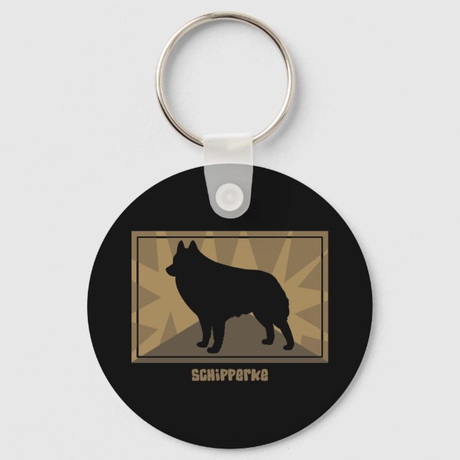 Earthy Schipperke Key Ring (Front)