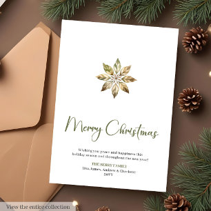 Earthy Script Font Holiday Christmas Greeting Card