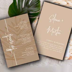 Earthy Script Minimal Wedding Events Timeline 