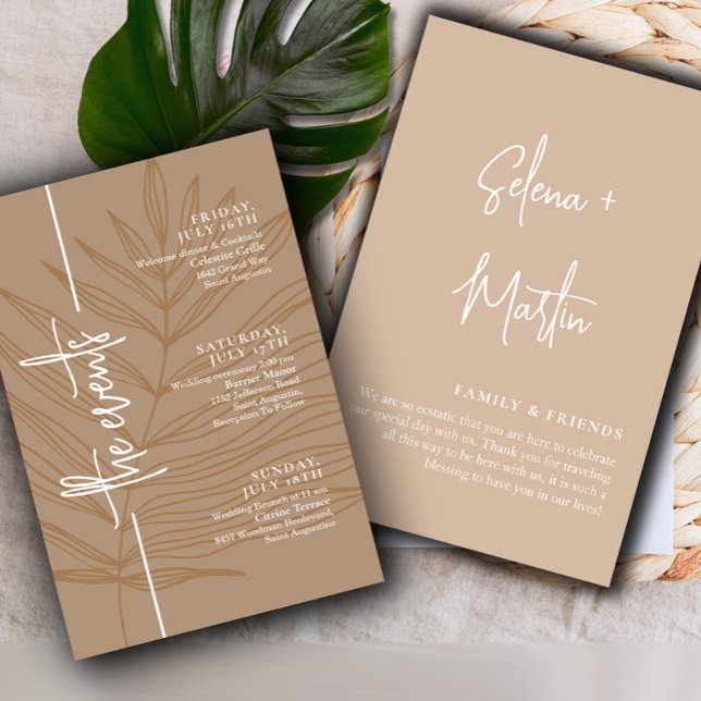 Earthy Script Minimal Wedding Events Timeline  (Creator Uploaded)