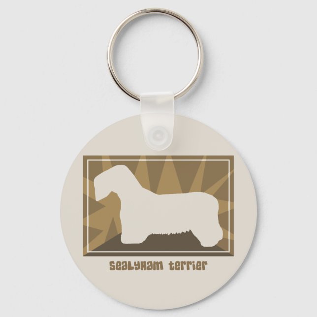 Earthy Sealyham Terrier Key Ring (Front)