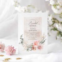 Earthy Shades Flowers Boho Elegant Bridal Shower