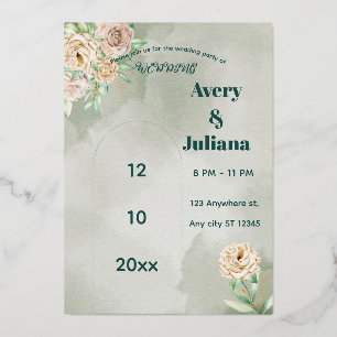 Earthy Shades Flowers Boho Elegant Sage Green