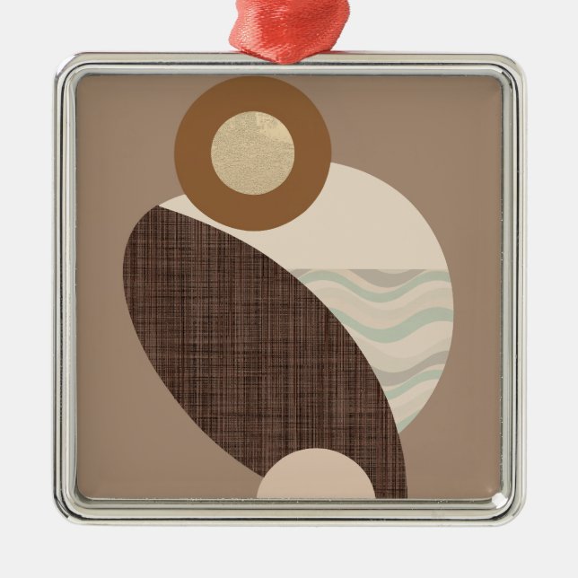 Earthy Shapes Metal Ornament (Front)