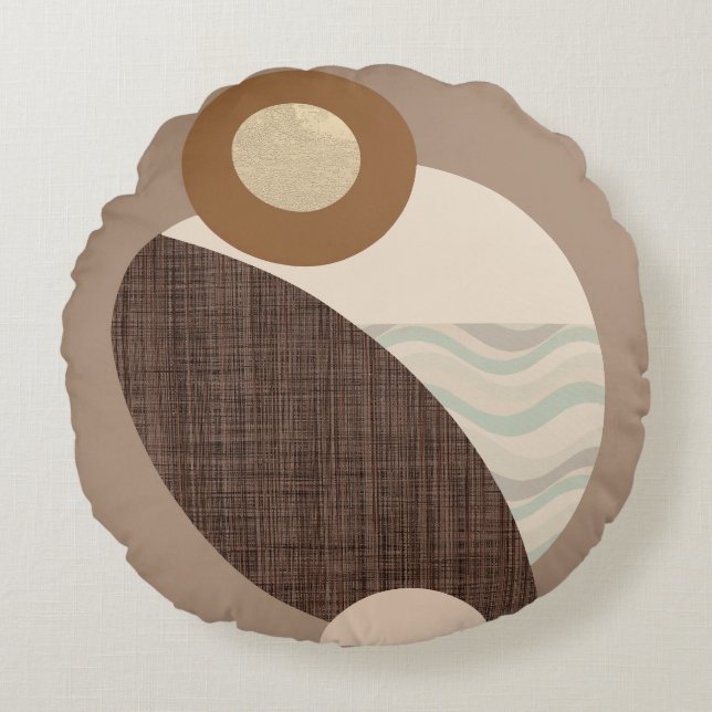 Earthy Shapes Round Cushion (Front)