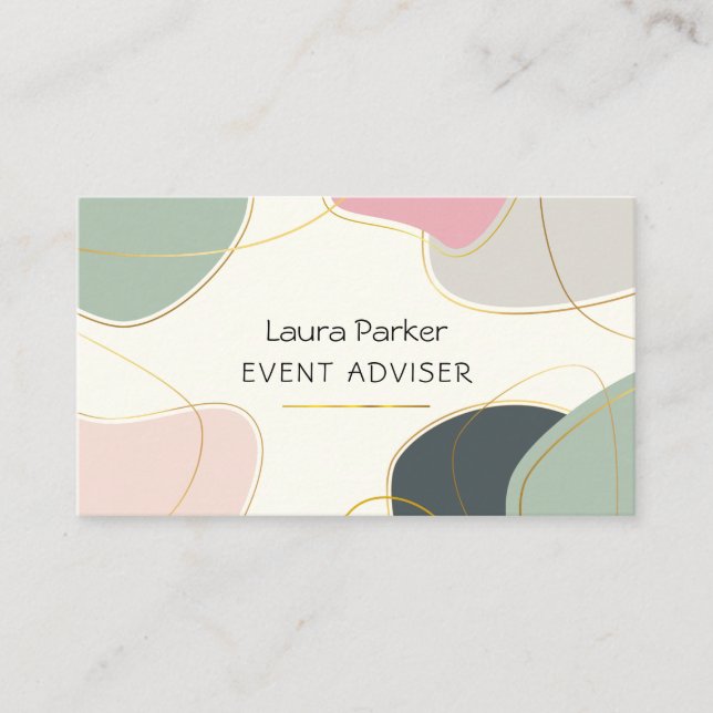 Earthy Simple Abstract Minimal Modern Business Card (Front)