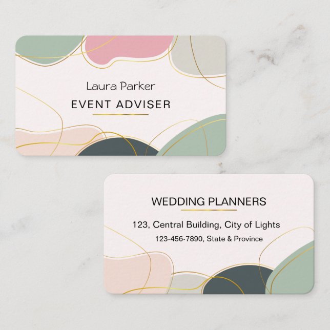 Earthy Simple Modern Abstract Minimal  Business Card (Front/Back)
