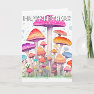 Earthy Sprouting Mushroom Hut Illustration Card