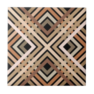 Earthy Squares Pattern Ceramic Tile