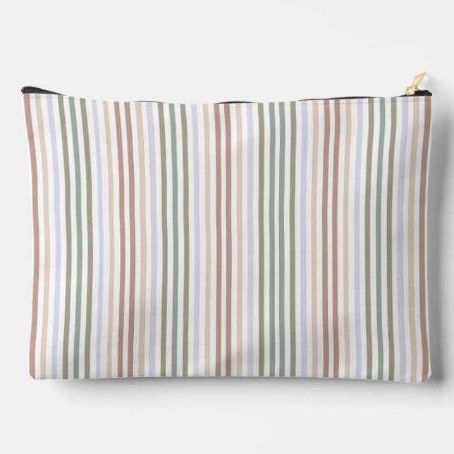 Earthy Stripes Accessory Pouch (Back)