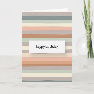 Earthy Stripes Birthday Card