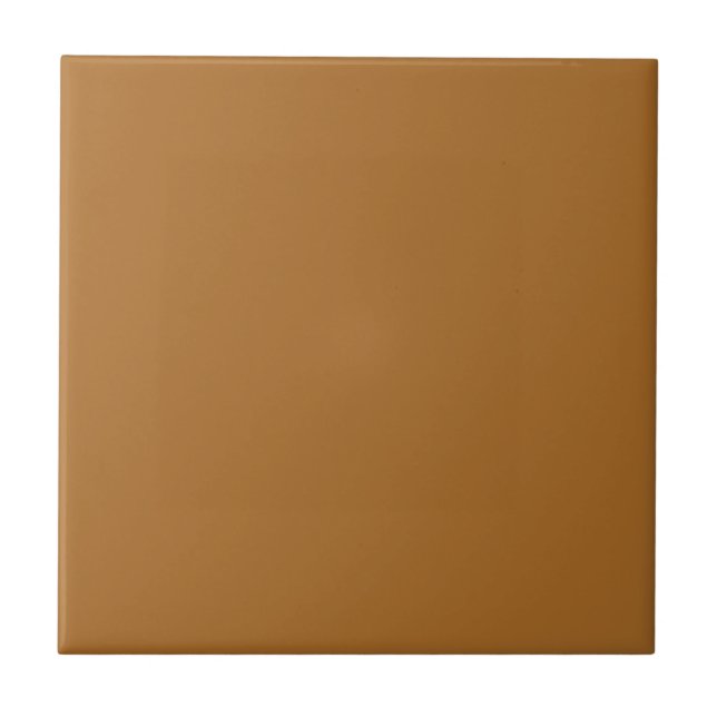 Earthy Sudan Brown Neutral Solid Colour Print Ceramic Tile (Front)