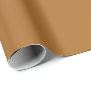 Earthy Sudan Brown Neutral Solid Colour Print Wrapping Paper