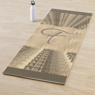Earthy Suede Sable Beige Faded Woven Canvas Look Yoga Mat