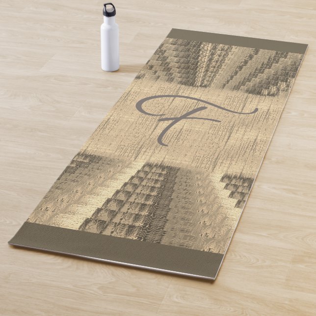 Earthy Suede Sable Beige Faded Woven Canvas Look Yoga Mat (In Situ)
