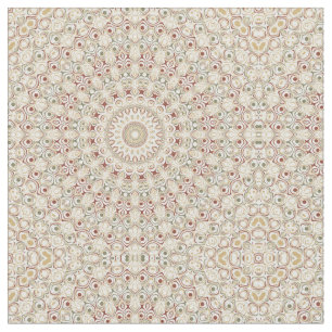 Earthy Taupe and Rust Mandala Pattern Fabric