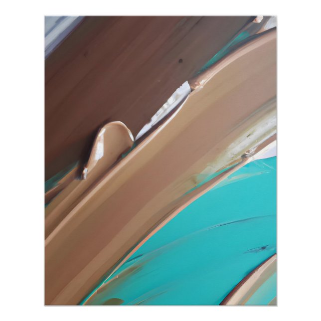 Earthy Teal and Clay Abstract Texture Poster (Front)