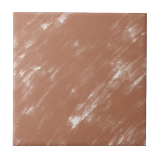 Earthy Terracotta Clay Watercolor Brush Stroke Ceramic Tile