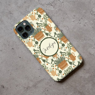 Earthy Terracotta & Green Plant: Garden Lover's iPhone 13 Case