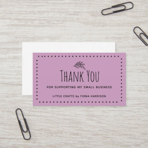 Earthy Thank You For Supporting My Small Business Card