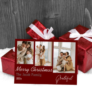 Earthy three Photo Collage Year Christmas Holiday