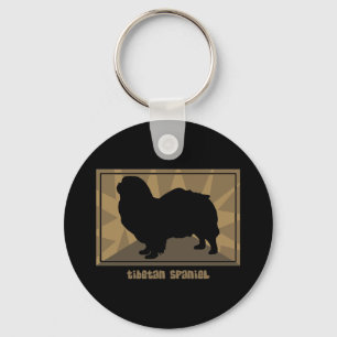 Earthy Tibetan Spaniel Key Ring