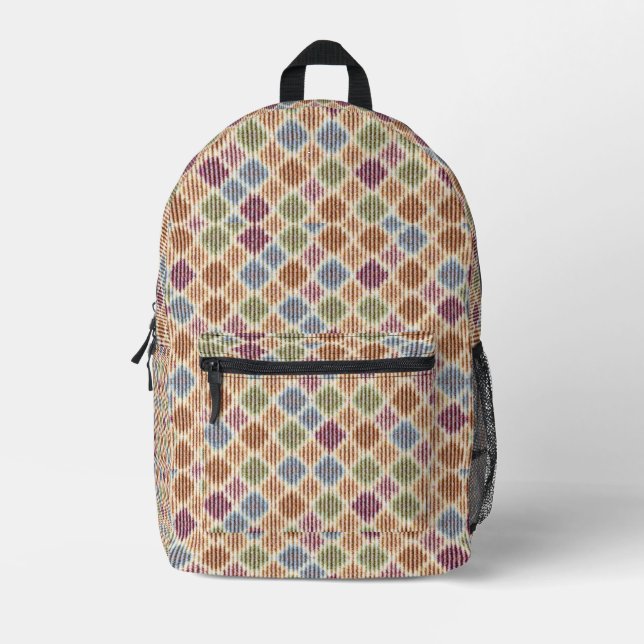Earthy Tiles Printed Backpack (Front)