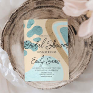 Earthy Tone Shapes Abstract Bridal Shower Invitation